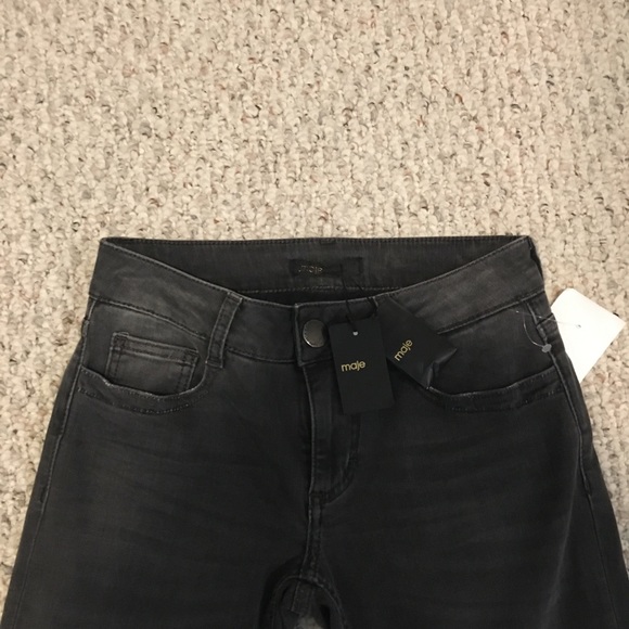 NWT Maje Skinny Taille Haute Grey Jeans size 24 - Picture 2 of 12